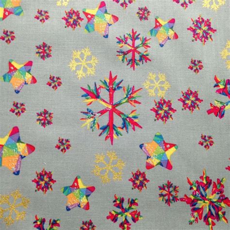 metallic snowflake fabric|snowflake mirroring in fabric.